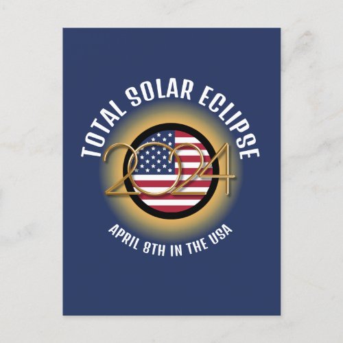  2024 TOTAL SOLAR ECLIPSE USA POSTCARD
