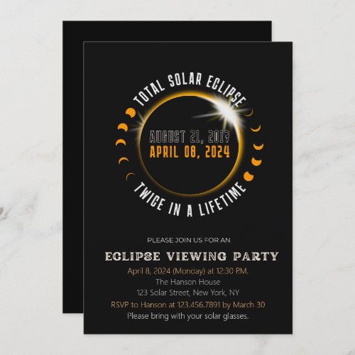 2024 Total Solar Eclipse Viewing Party Invitation