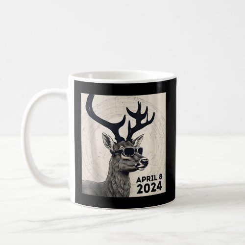 2024 Total Sun Moon Eclipse April 8 Watching Deer  Coffee Mug