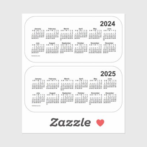 2024 Transparent 2025 Calendar by Janz Sticker Zazzle