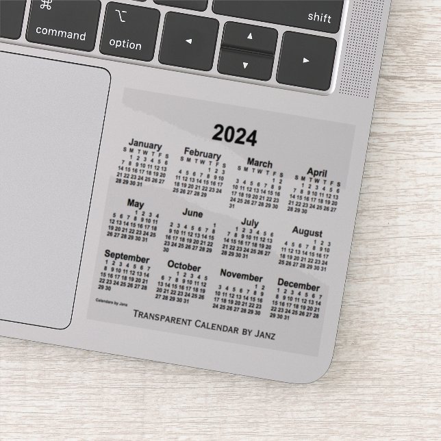 2024 Transparent Calendar by Janz Sticker (Detail)