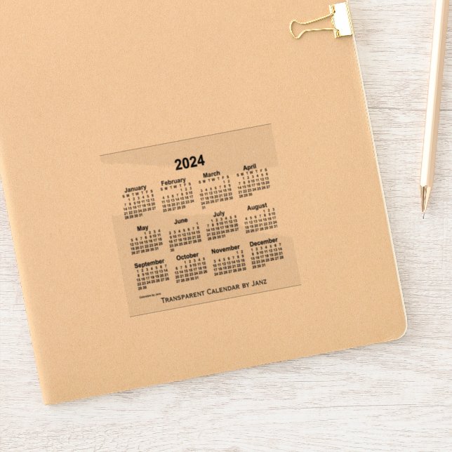 2024 Transparent Calendar by Janz Sticker (Notebook)