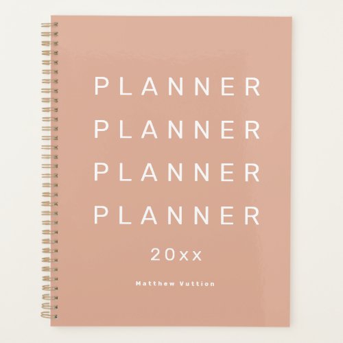 2024 Trendy Modern Light Pink Weekly Dated Planner
