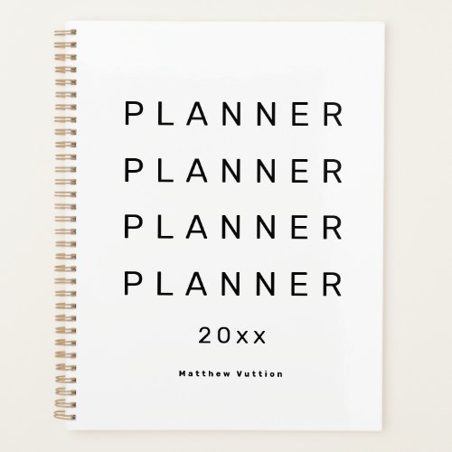2024 Trendy Modern White Weekly Dated Planner
