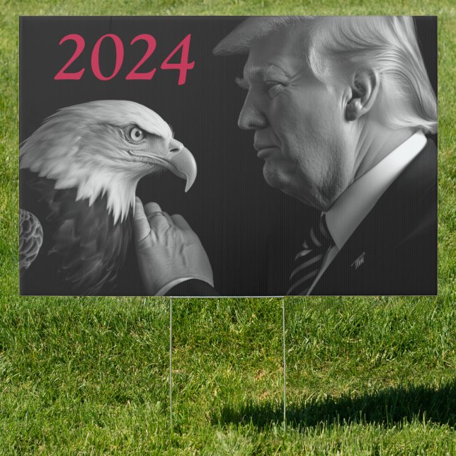 2024 Trump and Bald Eagle America Lawn Yard Sign (Insitu)