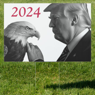 2024 Trump and Bald Eagle America Lawn Yard Sign