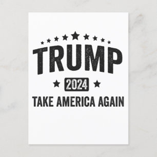 2024 Trump Take America Again Patriotic American  Invitation Postcard