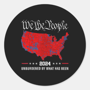 2024 Trump Winner Election Map Unburdened By What  Classic Round Sticker