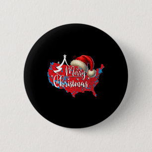2024 Trump Winner Election Red Electoral Map Merry Button