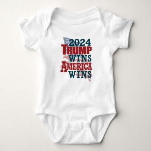 2024 Trump Wins - America Wins Baby Bodysuit