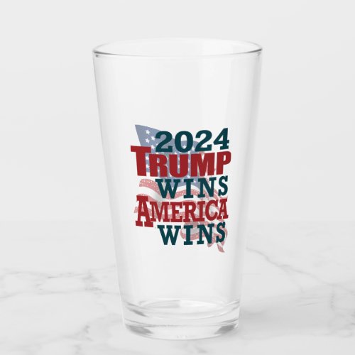 2024 Trump Wins _ America Wins Glass