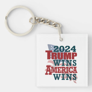 2024 Trump Wins - America Wins Keychain