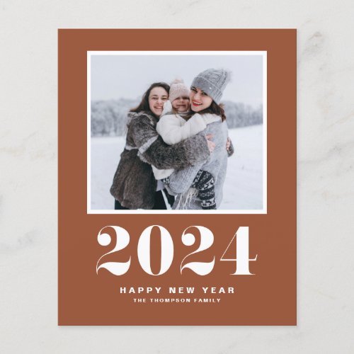 2024 Typography Terracotta Happy New Year Photo
