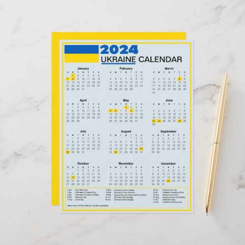 2024 Ukraine Calendar with Ukrainian Holidays