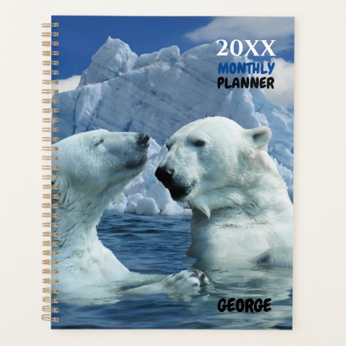 2024 Undated Polar Bear Monthly Planner Book
