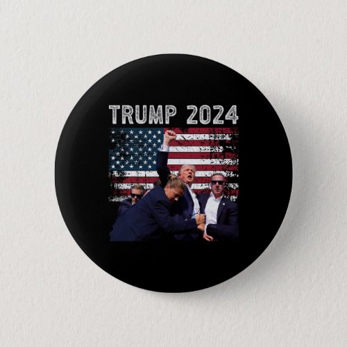 2024 Us Flag Donald Trump Election Rally Shooting  Button