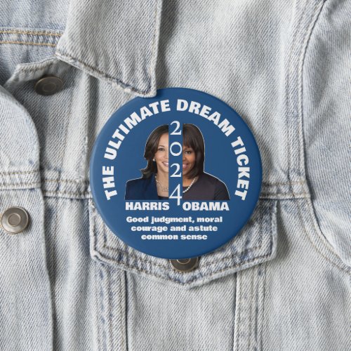 2024 US Presidential HARRIS Michelle OBAMA Ticket Button