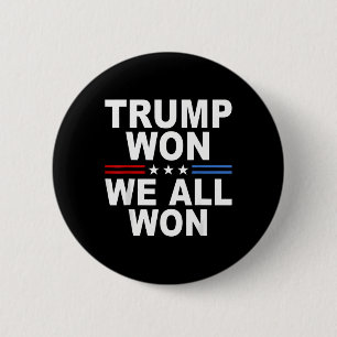 2024 Usa Flag Trump Won  Button