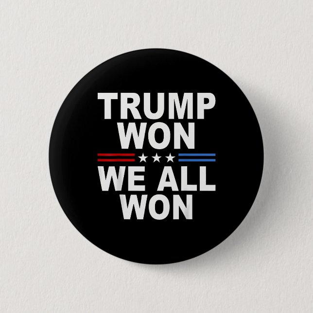 2024 Usa Flag Trump Won  Button (Front)