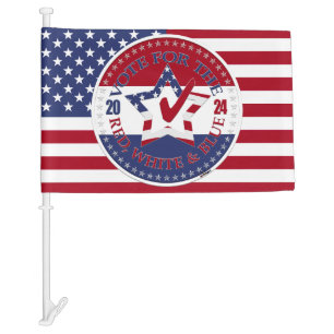 2024 USA Flag Vote for the Red White Blue Star Che