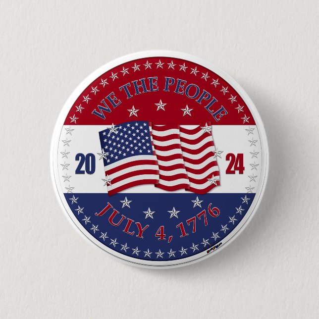 2024 USA Flag We The People Button (Front)