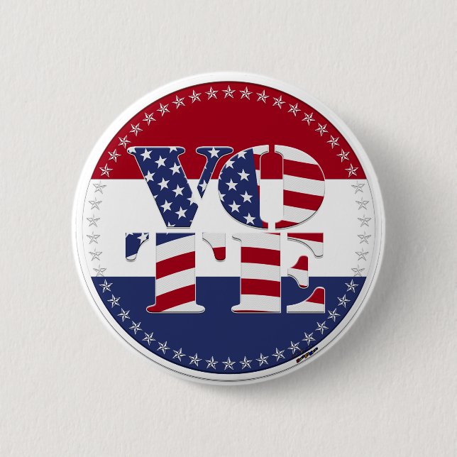 2024 V O T E USA Flag Button (Front)