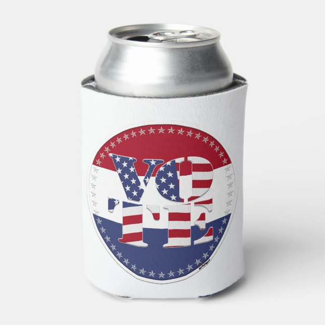 2024 V O T E USA Flag Can Cooler (Can Front)
