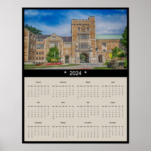 2024 Vassar College Main Entrance Wall Calendar Poster