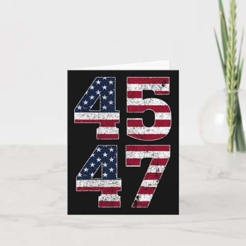 2024 Vintage 45 47 Stand With American Flag  Card