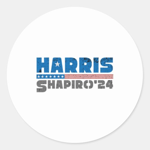 2024 Vintage Us Flag 80s Kamala Harris  Classic Round Sticker