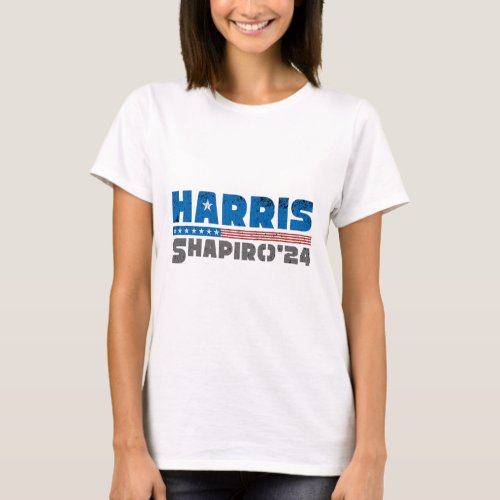 2024 Vintage Us Flag 80s Kamala Harris  T_Shirt