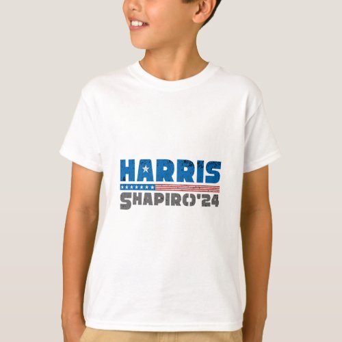 2024 Vintage Us Flag 80s Kamala Harris  T_Shirt