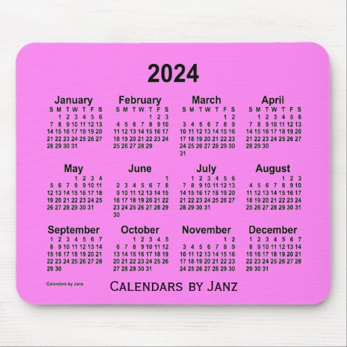 2024 Violet Calendar by Janz Mouse Pad