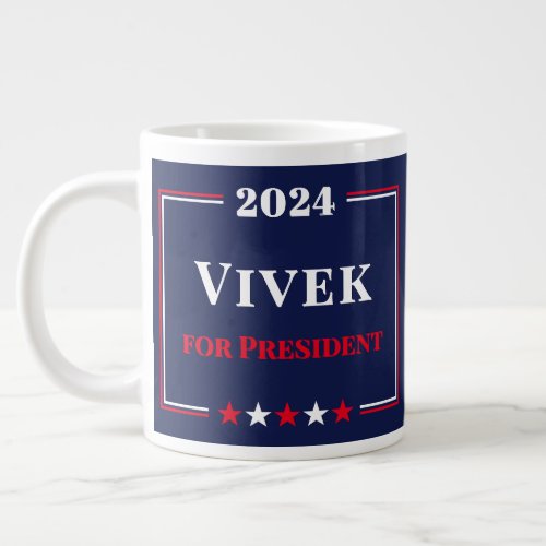 2024 Vivek Ramaswamy for President Red White Blue Giant Coffee Mug