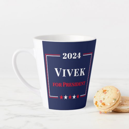 2024 Vivek Ramaswamy for President Red White Blue Latte Mug