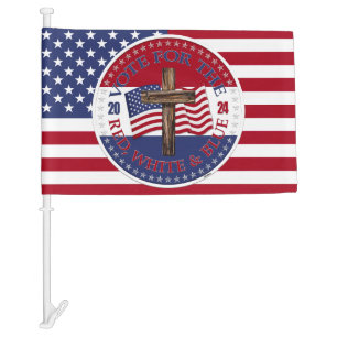 2024 Vote For The Red, White and Blue Cross Flag