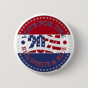 2024 Vote for the Red White and Blue USA Flag Button