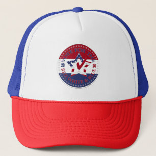 2024 Vote For The Red, White Blue Star Check Mark Trucker Hat
