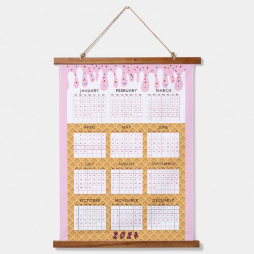 2024 Wall Calendar Tapestry Ice Cream