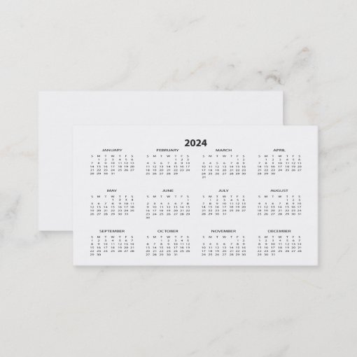 2024 Wallet Size Calendar Business Card Zazzle
