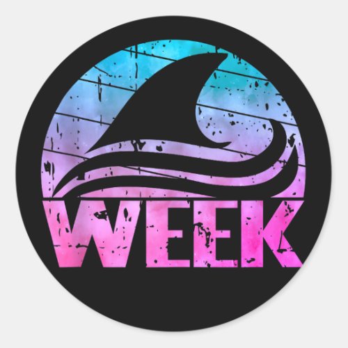 2024 Week Animal Sea Shark Lover Matching Squad Classic Round Sticker