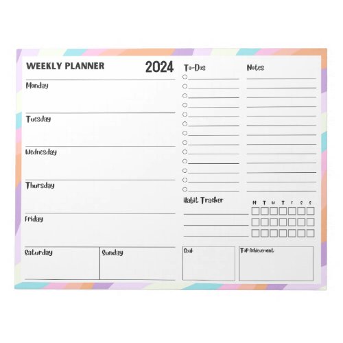 2024 Weekly Planner Notepad