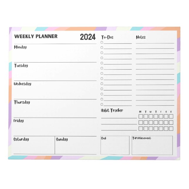 2024 Weekly Planner Notepad (Front)