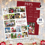 2024 What A Year 18 Photos Captions 2025 Calendar Holiday Card<br><div class="desc">Modern, unique holiday greeting card featuring an easy-to-upload photo collage template for 17 pictures with captions or titles on the front and the year 2024 with your custom title and greeting (the sample shows OH WHAT A YEAR and HAPPY HOLIDAYS) in modern hand lettered script typography shown in a customizable...</div>