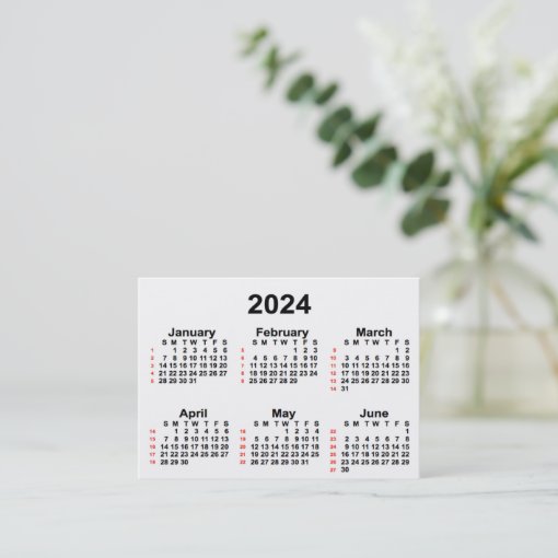 2024 White 52 Week Calendar by Janz Business Cards Zazzle