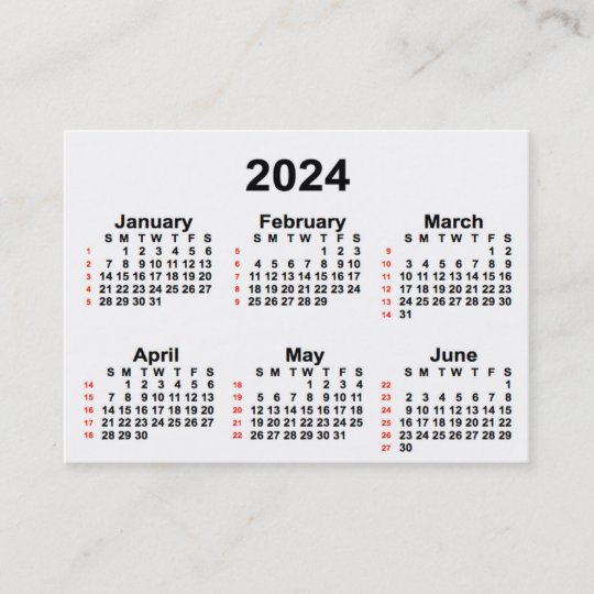 2024 White 52 Week Calendar by Janz Business Cards | Zazzle.com