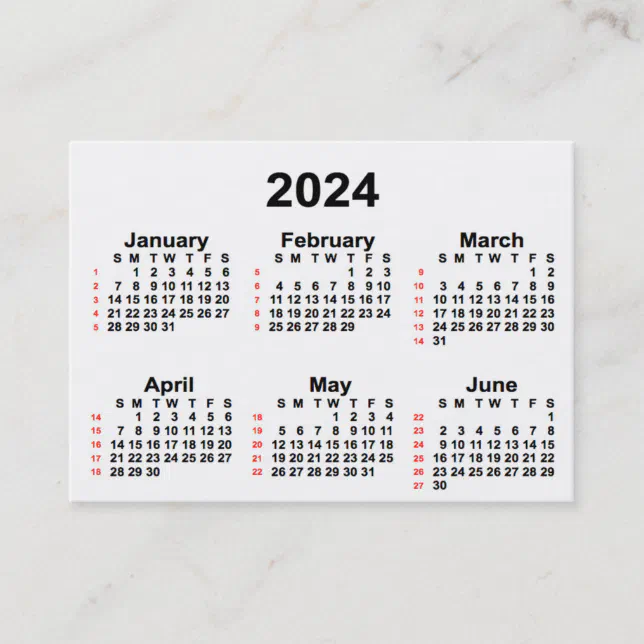2024 White 52 Week Calendar by Janz Business Cards | Zazzle