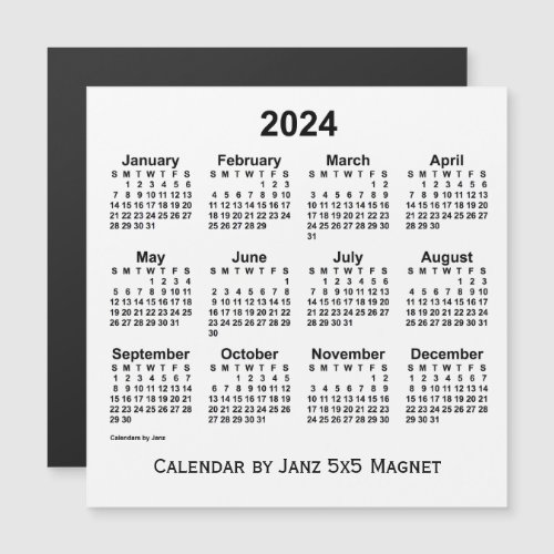 2024 White Calendar by Janz 5x5 Magnet