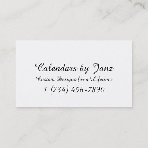 2024 White Calendar By Janz Business Card Zazzle 1568