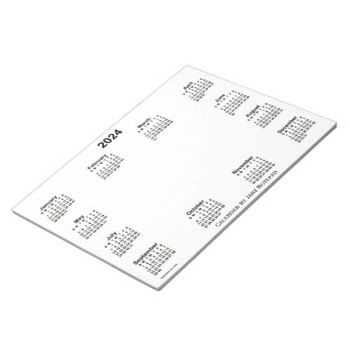 2024 White Calendar by Janz Notepad